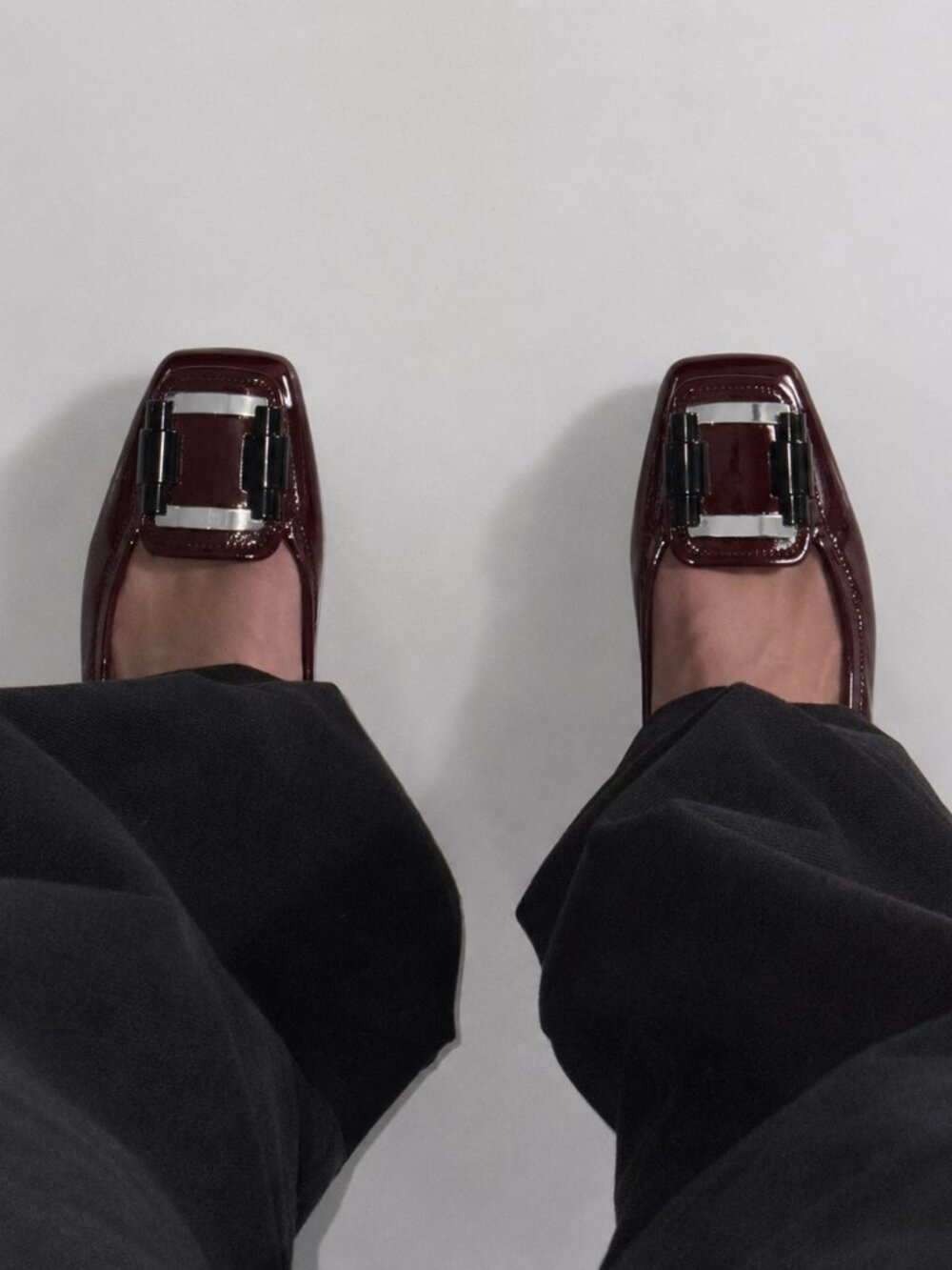 Prada square toe flats